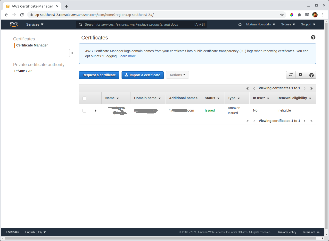 AWS Certificate Manager