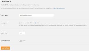 Wordpress SMTP Setting